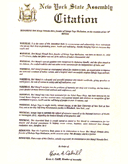New York State Assembly Citation